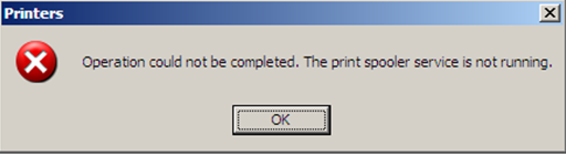 print spooler service is not running