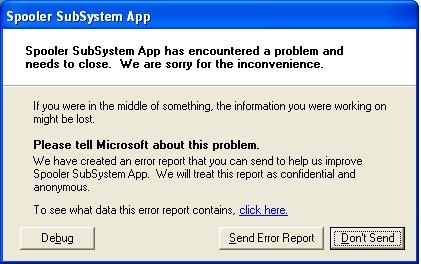spoolsv error windows xp
