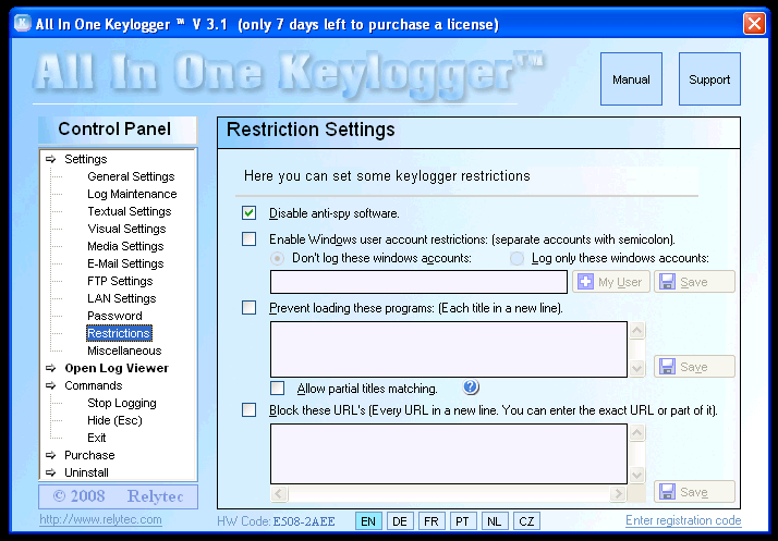 supprimer All In One Keylogger