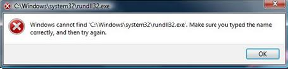 windows cannot find rundll32.exe error