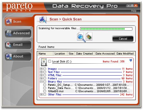 data recovery scan