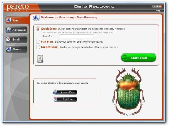 data recovery start scan
