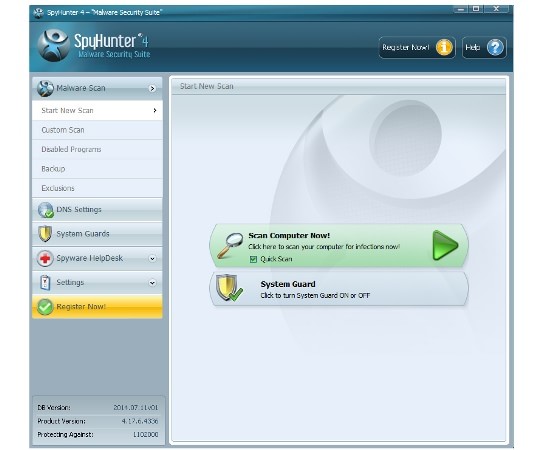 MyPCBackup removal: click Scan your computer now in SpyHunter