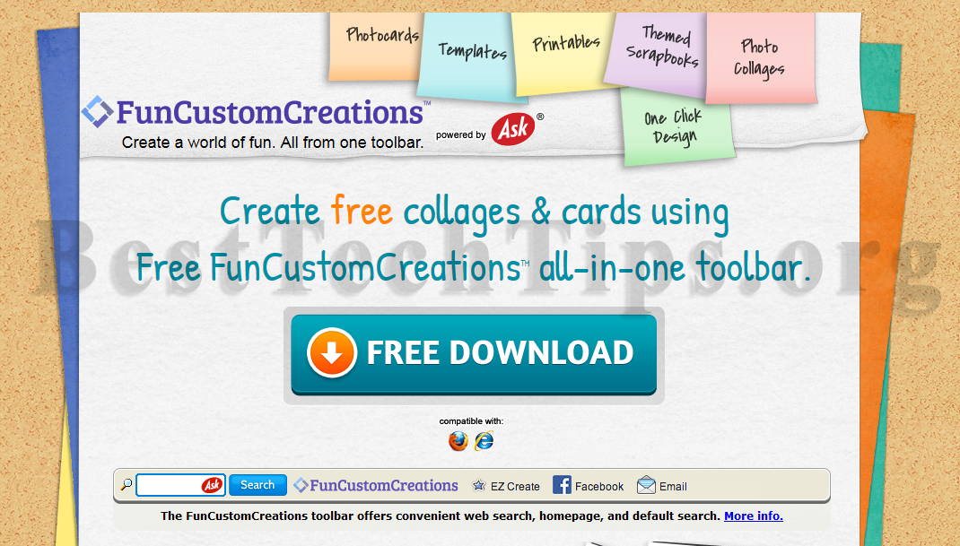 Get rid of FunCustomCreations Toolbar