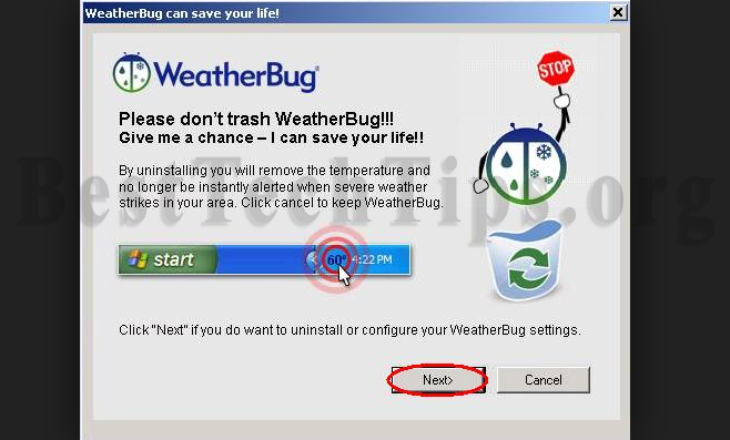 weatherbug temperature on taskbar