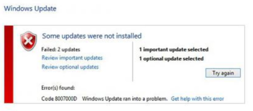 fix Windows 10 upgrade error 0x8007000d