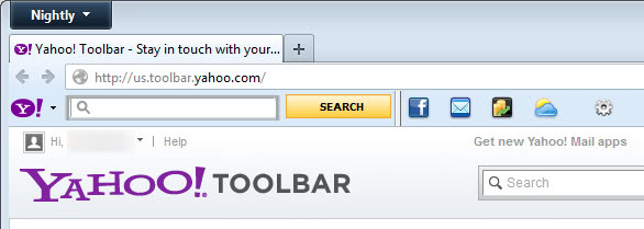 Yahoo Search toolbar