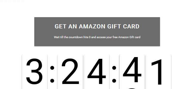 Secuestrador emergente "Obtén una tarjeta de regalo de Amazon"