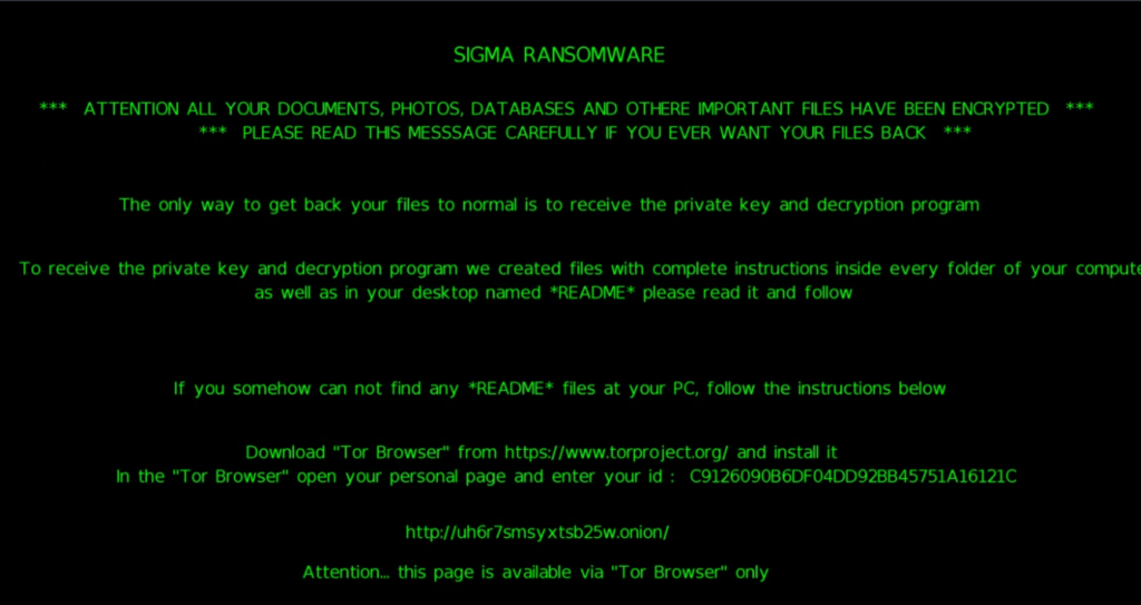remove Sigma ransomware