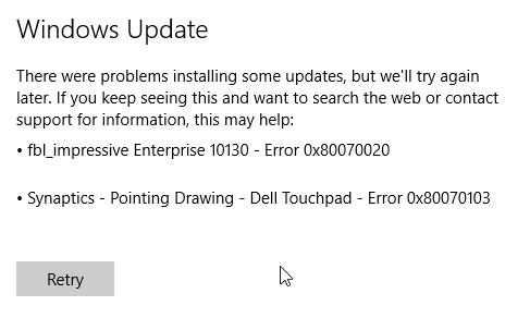 fix Windows 10 upgrade error 0x80070020