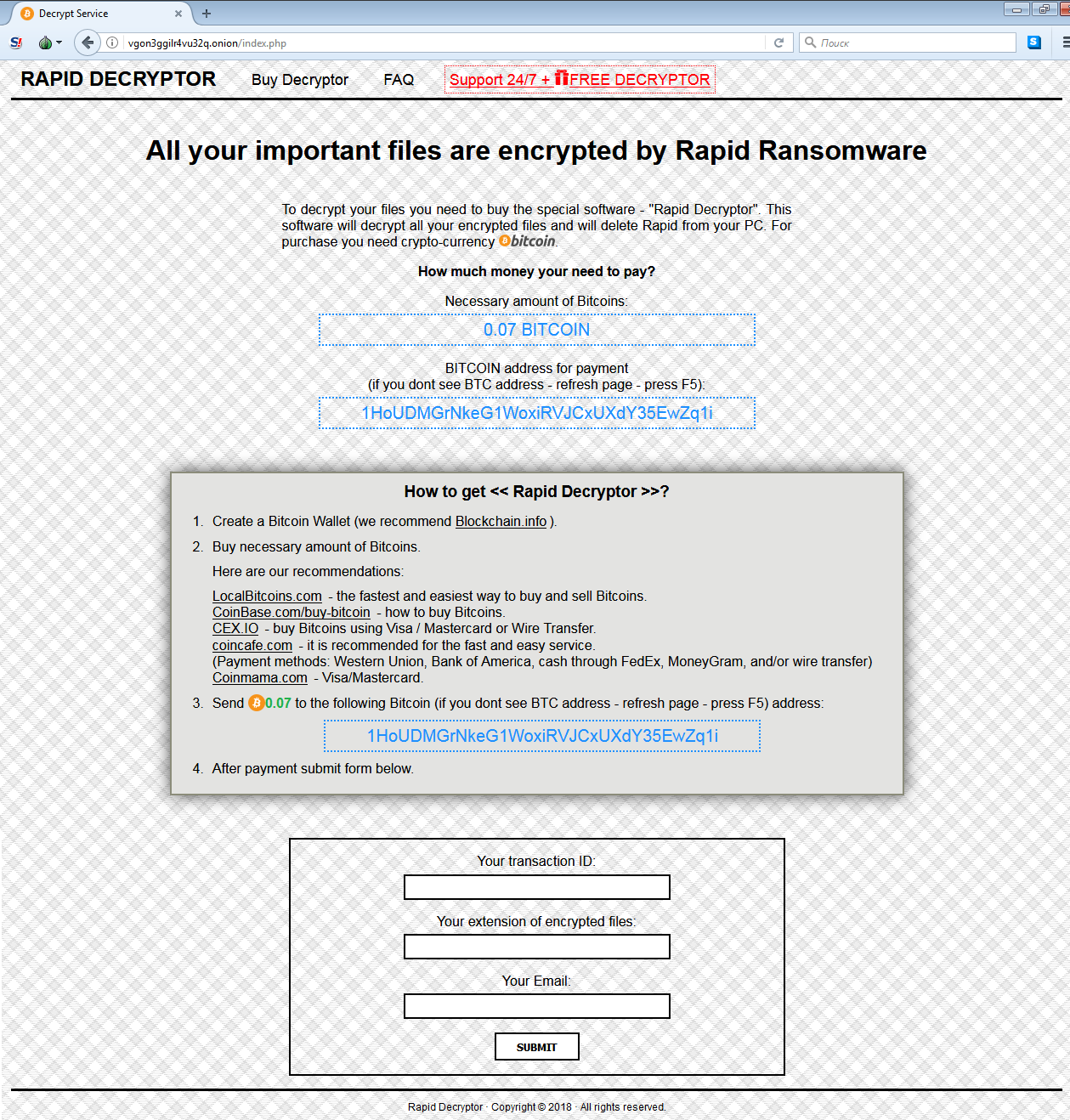 remover o ransomware Rapid V3