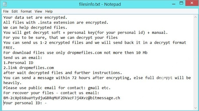 remove Insta ransomware