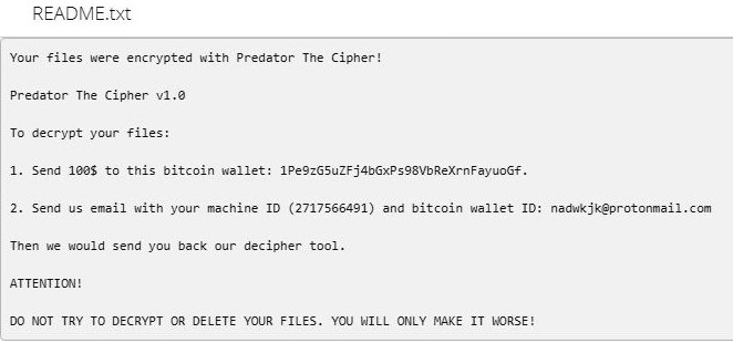 remove Predator ransomware