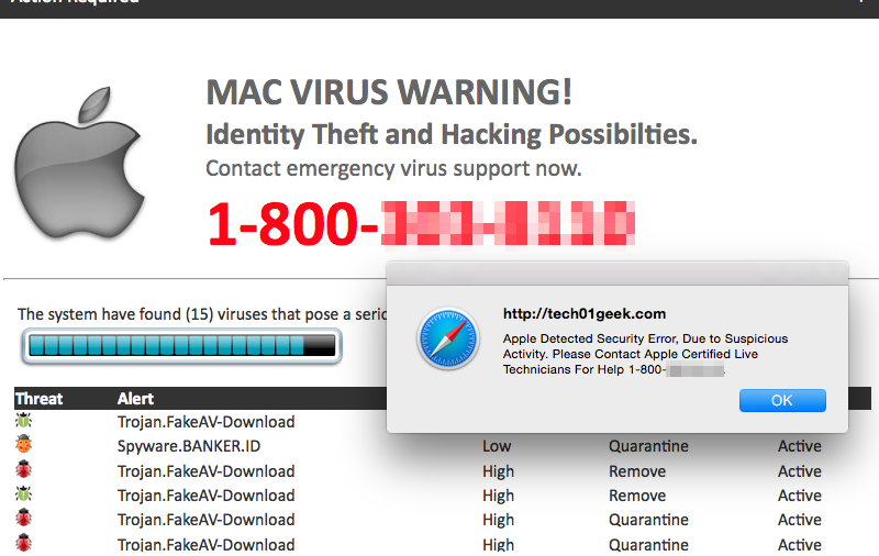  remove MAC OS Is Infected With Spyware pop-up