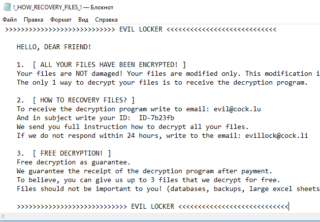 Evil Locker ransomware