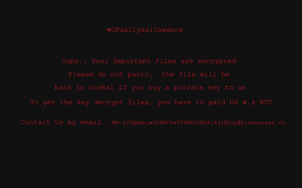remove OPdailyallowance ransomware