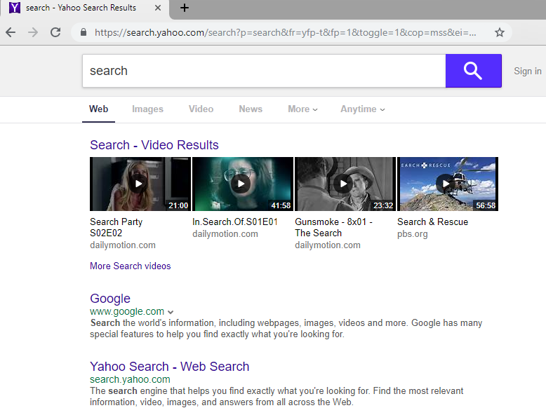  remove Yahoo Search