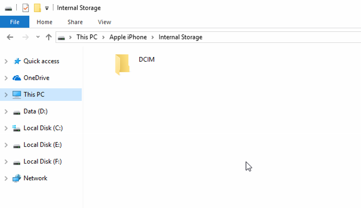 transfer photos with Windows Files Explorer