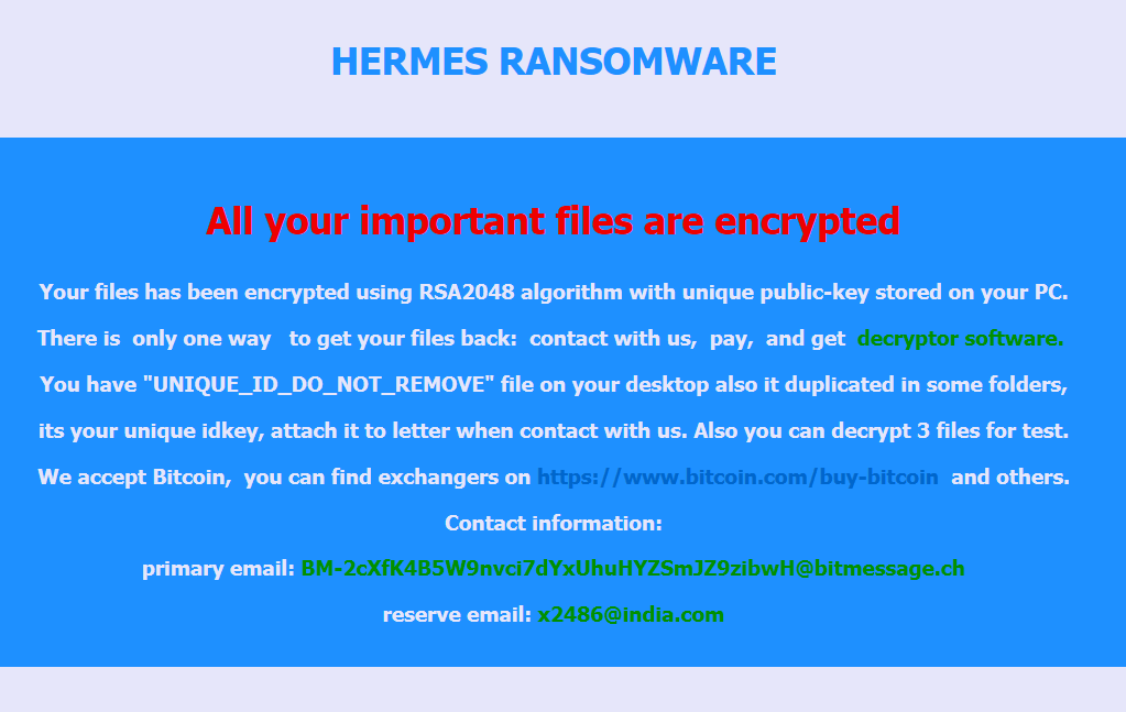 remove Hermes 2.0 ransomware