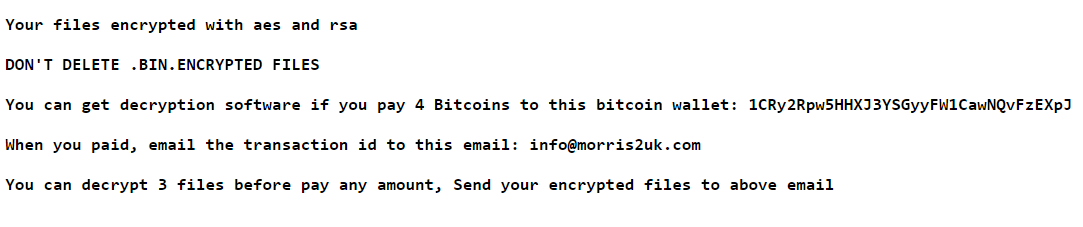 MorrisBatchCrypt ransomware