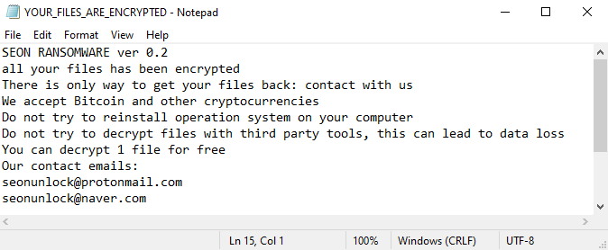 Seon ransomware