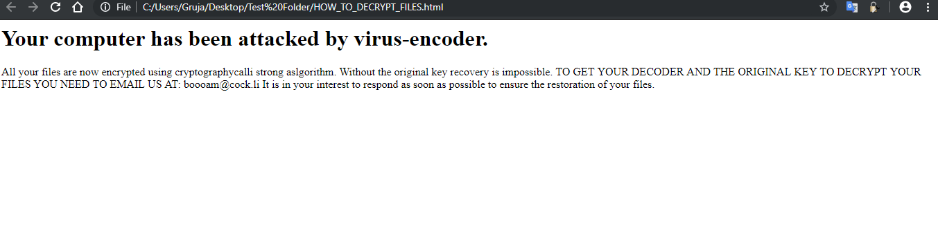 VirusEncoder ransomware